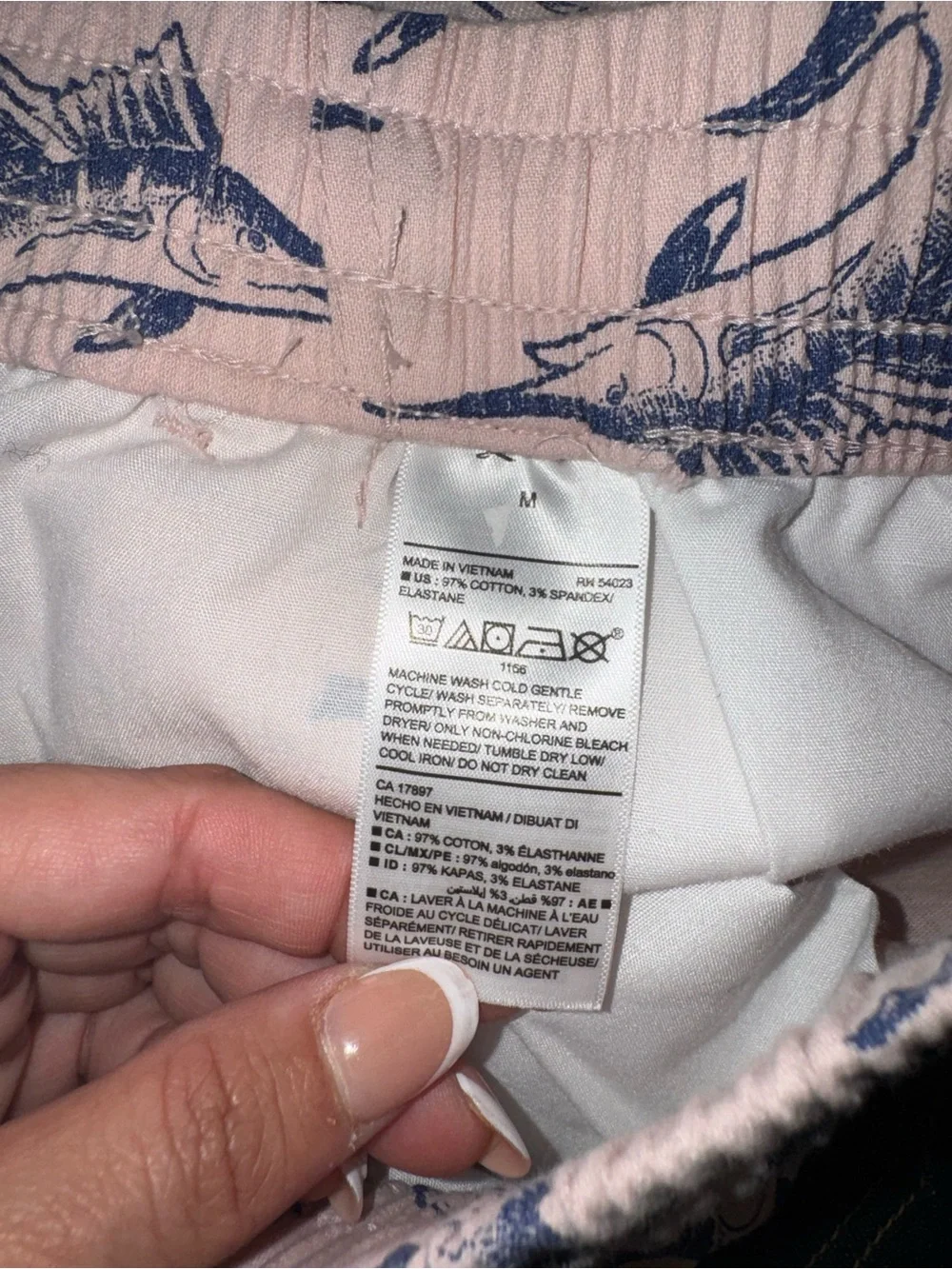 Old Navy NWT! Men'S Pink Marlin Fish Print Shorts Chino Elastic Waist Drawstring